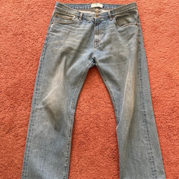 Peter Manning Men's Denim Jeans 34W 29L Light Blue Distressed Style - Picture 1 of 5
